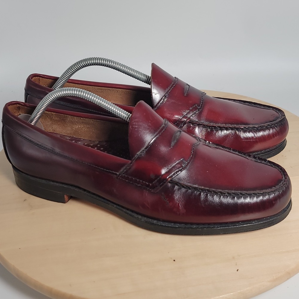 G.H. Bass & Co. Weejuns Burgundy Men's US Size 10.5D Leather Penny Loafers Shoes